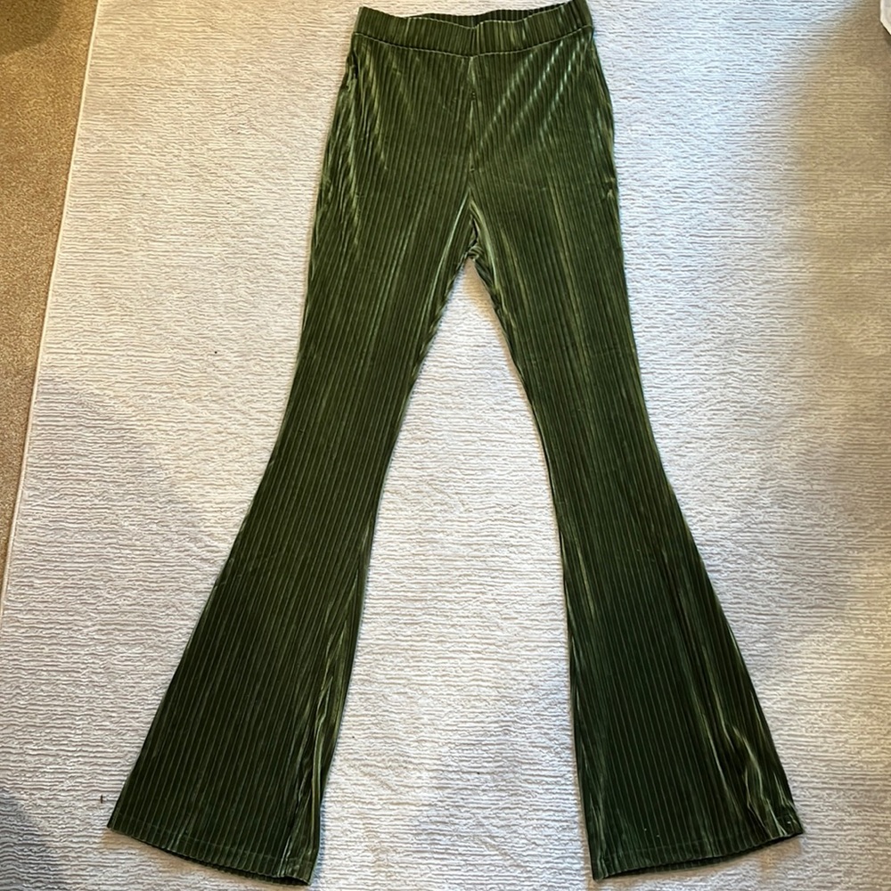 Flare leg velvet pants